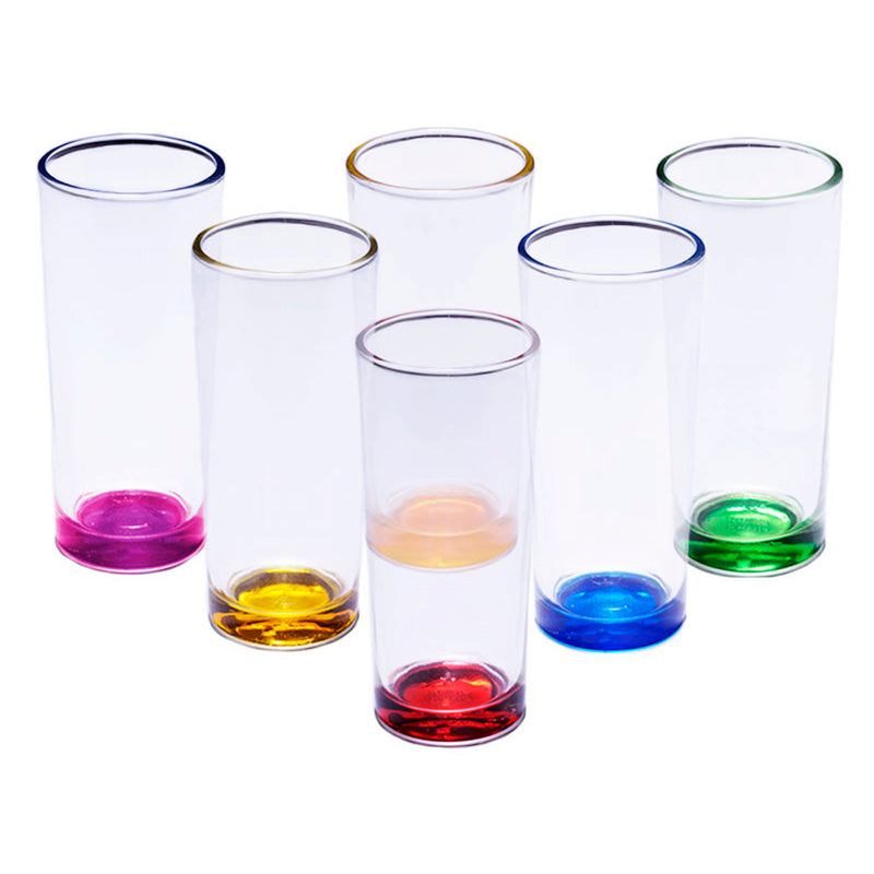 TEQUILERO COLORS SHOT 2OZ 6PC-TEQUILEROS – Cristalería don Vasco